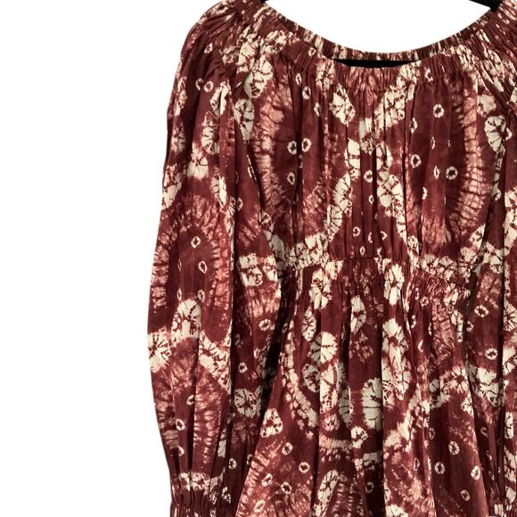 Ulla Johnson Martine Dress In Syrah Shibori Hand-Tied Cotton Mini Size 2 - Picture 5 of 13